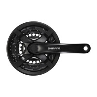 Шатун Shimano FC-ТY501, 165мм, 42х34х24Т, с черной защитой