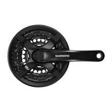 Шатун Shimano Tourney FC-ТY501, 170мм, 42х34х24Т, с черной защитой, без фикс. болта