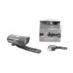 Ліхтар передн. 1діод алюмінієвий, Li-ion 3.7V 850mAh зарядка от USB, вологозахищ. HYD-018