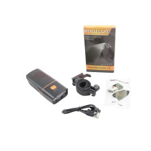 Ліхтар передній 3 діода 800 lumen+Power Bank, Li-ion 3.7V 2000mAh зарядка від USB, вологозахисний